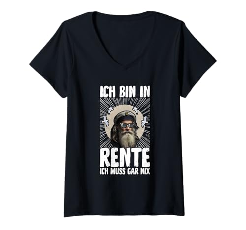Damen Ich Bin In Rente Ich Muss Gar Nix Rentner Nordsee Seemann T-Shirt mit V-Ausschnitt Damen Ich Bin In Rente Ich Muss Gar Nix Rentner Nordsee Seemann T-Shirt mit V-Ausschnitt von Lustige Renten Sprüche Kleidung Für Rentner