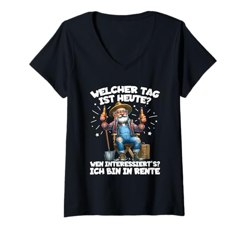 Damen Ich Bin In Rente Rentner Bier Gartenarbeit Renteneintritt T-Shirt mit V-Ausschnitt Damen Ich Bin In Rente Rentner Bier Gartenarbeit Renteneintritt T-Shirt mit V-Ausschnitt von Lustige Renten Sprüche Kleidung Für Rentner