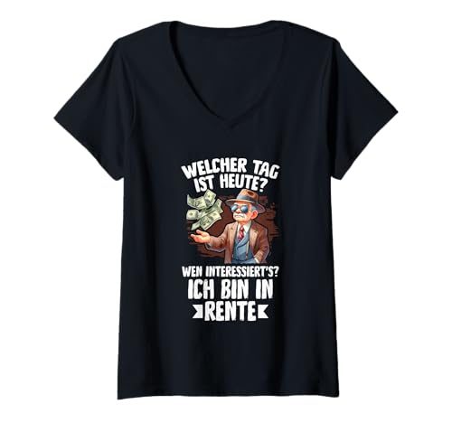 Damen Ich Bin In Rente Rentner Chillen Renteneintritt Lustig T-Shirt mit V-Ausschnitt Damen Ich Bin In Rente Rentner Chillen Renteneintritt Lustig T-Shirt mit V-Ausschnitt von Lustige Renten Sprüche Kleidung Für Rentner