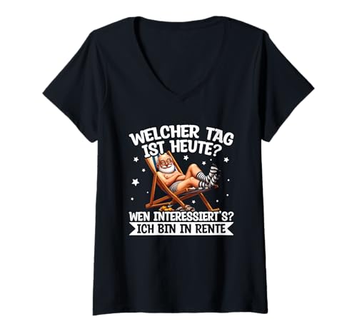 Damen Ich Bin In Rente Rentner Urlaub Chillen Pension Humor T-Shirt mit V-Ausschnitt Damen Ich Bin In Rente Rentner Urlaub Chillen Pension Humor T-Shirt mit V-Ausschnitt von Lustige Renten Sprüche Kleidung Für Rentner