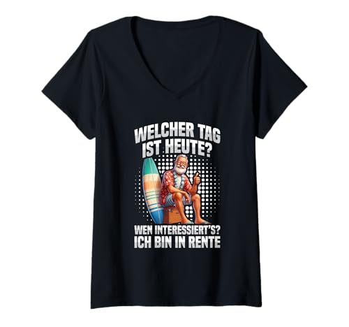 Damen Ich Bin In Rente Rentner Urlaub Chillen Renteneintritt Surf T-Shirt mit V-Ausschnitt Damen Ich Bin In Rente Rentner Urlaub Chillen Renteneintritt Surf T-Shirt mit V-Ausschnitt von Lustige Renten Sprüche Kleidung Für Rentner