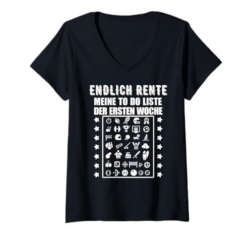 Damen Rente ENDLICH Rentner Pensionist Ruhestand Renteneintritt T-Shirt mit V-Ausschnitt Damen Rente ENDLICH Rentner Pensionist Ruhestand Renteneintritt T-Shirt mit V-Ausschnitt von Lustige Rentner Rente Ruhestand Geschenke Shirts