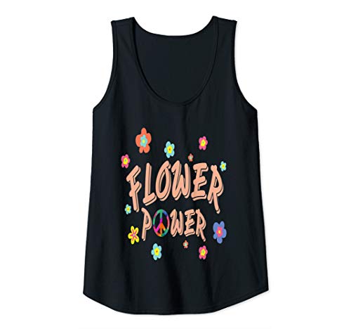 Damen Flower Power Hippie Tie Dye 60er 70er Outfit Geschenk Tank Top Damen Flower Power Hippie Tie Dye 60er 70er Outfit Geschenk Tank Top von Lustige Retro Liebe Vintage Shirt Männer Frauen