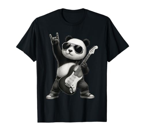 Panda Rock Musik Geschenk MännerKinder Frauen Lustiger Panda T-Shirt von Lustige Retro Panda t hemd männer Musik Panda-Rock