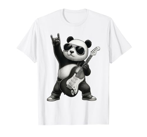 Panda Rock Musik Geschenk MännerKinder Frauen Lustiger Panda T-Shirt von Lustige Retro Panda t hemd männer Musik Panda-Rock