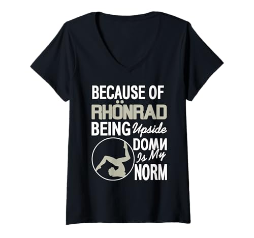 Damen Weil Rhönrad Kopfstehen Mein Alltag Ist T-Shirt mit V-Ausschnitt Damen Weil Rhönrad Kopfstehen Mein Alltag Ist T-Shirt mit V-Ausschnitt von Lustige Rhönradturnen Sport Und Balance Fans
