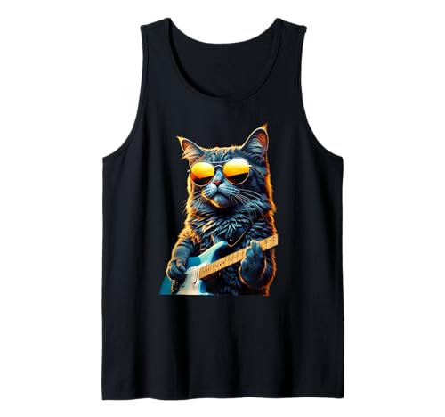 Rock Katze Gitarre Damen Herren Kinder Lustiges Katzenmotiv Tank Top Rock Katze Gitarre Damen Herren Kinder Lustiges Katzenmotiv Tank Top von Lustige Rock Katze Katzenmotiv mit Gitarre