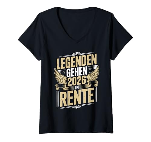 Damen Legendäre Rentner Sprüche Rente 2026 Dauerurlauber Ruhestand T-Shirt mit V-Ausschnitt Damen Legendäre Rentner Sprüche Rente 2026 Dauerurlauber Ruhestand T-Shirt mit V-Ausschnitt von Lustige Ruhestand Sprüche für Rentner Senioren