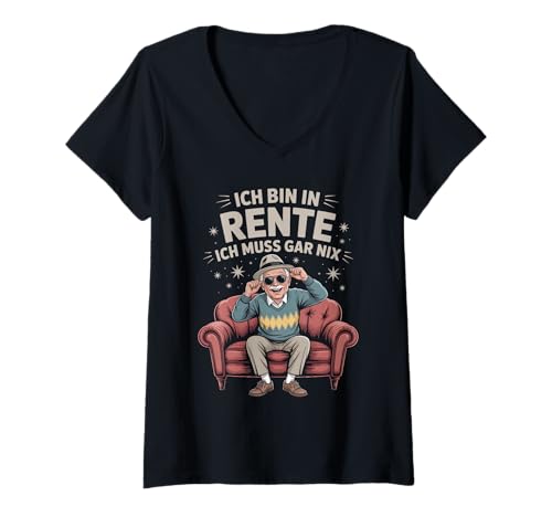Damen Legendäre Rentner Sprüche Rente Dauerurlauber Ruhestand T-Shirt mit V-Ausschnitt Damen Legendäre Rentner Sprüche Rente Dauerurlauber Ruhestand T-Shirt mit V-Ausschnitt von Lustige Ruhestand Sprüche für Rentner Senioren