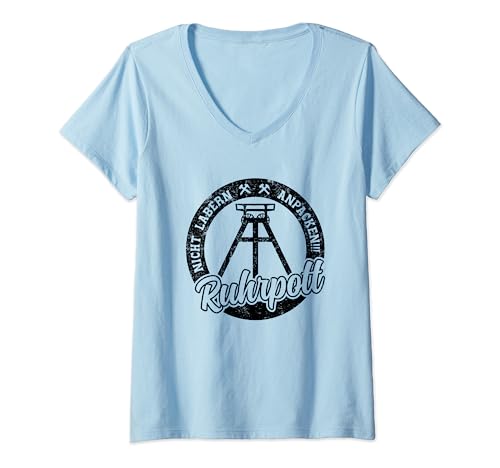 Damen Ruhrgebiet Anpacken Helfer Bergbau Lustiger Spruch Ruhrpott T-Shirt mit V-Ausschnitt Damen Ruhrgebiet Anpacken Helfer Bergbau Lustiger Spruch Ruhrpott T-Shirt mit V-Ausschnitt von Lustige Ruhrpott Bekleidung Bergbau Ruhrgebiet