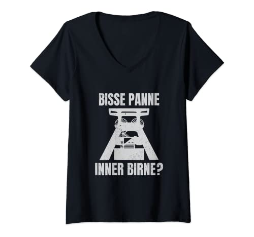 Damen Bisse Panne Inner Birne? Ruhrpottdeutsch Ruhrpott Zechenturm T-Shirt mit V-Ausschnitt von Lustige Ruhrpott Sprüche Aus'm Pott Ruhrgebiet