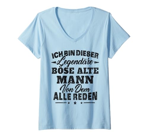 Damen Ich Bin Dieser legendäre böse alte Mann von dem alle reden T-Shirt mit V-Ausschnitt Damen Ich Bin Dieser legendäre böse alte Mann von dem alle reden T-Shirt mit V-Ausschnitt von Lustige Sarkastisch Böser alter Mann Geschenk