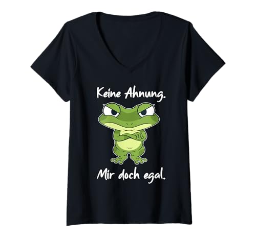 Damen Keine Ahnung Mir doch egal Frosch - Witziger Spruch Lustiges T-Shirt mit V-Ausschnitt Damen Keine Ahnung Mir doch egal Frosch - Witziger Spruch Lustiges T-Shirt mit V-Ausschnitt von Lustige Sarkastische Sprüche - Witzige Geschenke