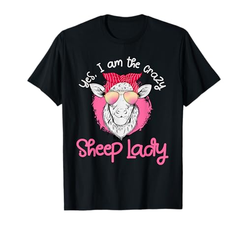 Damen Ich bin die verrückte Schaf Lady Schäfer Sachen Schaf T-Shirt Damen Ich bin die verrückte Schaf Lady Schäfer Sachen Schaf T-Shirt von Lustige Schaf Outfits Damen Herren Kinder