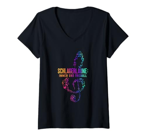 Damen Schlagerlaune Immer Und Überall Musik Festival Schlager T-Shirt mit V-Ausschnitt Damen Schlagerlaune Immer Und Überall Musik Festival Schlager T-Shirt mit V-Ausschnitt von Lustige Schlager Sprüche Schlagerparty Geschenk