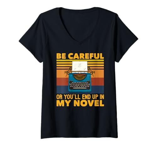 Damen End Up In My Novel Motiv für Schriftsteller & Autor T-Shirt mit V-Ausschnitt Damen End Up In My Novel Motiv für Schriftsteller & Autor T-Shirt mit V-Ausschnitt von Lustige Schriftsteller Motive für Buch Autoren