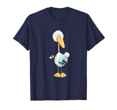 Baby Boy mit Storch I Junge Geburt Schwangerschaft T-Shirt Baby Boy mit Storch I Junge Geburt Schwangerschaft T-Shirt von Lustige Schwangerschaft T-Shirts & Geschenke