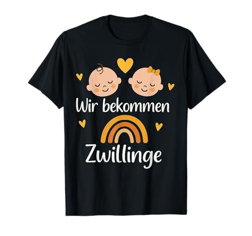 Wir Bekommen Zwillinge Süße Schwangerschaft Baby T-Shirt von Lustige Schwangerschaft Zwillinge Baby Ankündigung