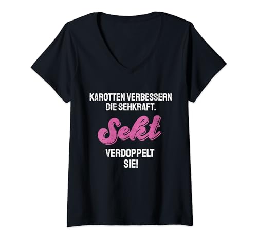 Damen Sekt Lustiger Spruch Witziges Alkohol Prosecco Geschenk T-Shirt mit V-Ausschnitt Damen Sekt Lustiger Spruch Witziges Alkohol Prosecco Geschenk T-Shirt mit V-Ausschnitt von Lustige Sekt Prosecco & Champagner Geschenkideen