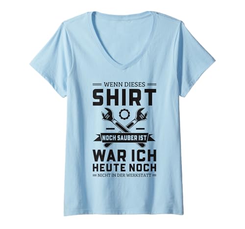 Damen Lustiges Kfz-Mechaniker Sprüche Für Männer T-Shirt mit V-Ausschnitt von Lustige Shirt Geschenkidee Für Mechaniker