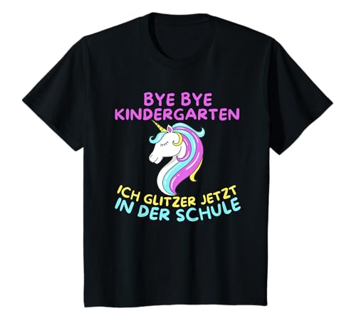 Kinder Bye Bye Kindergarten Einhorn Schule Schulanfang Einschulung T-Shirt Kinder Bye Bye Kindergarten Einhorn Schule Schulanfang Einschulung T-Shirt von Lustige Shirts zum Schulanfang