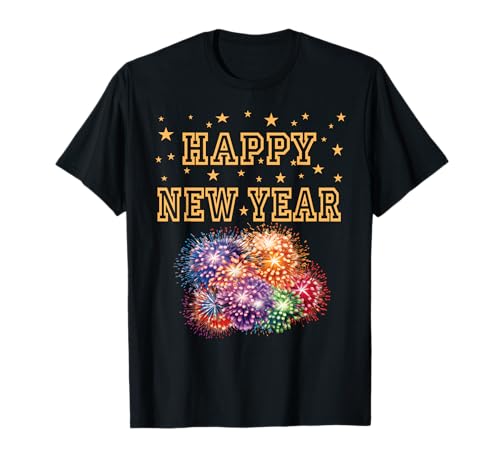 Happy New Year Neujahr Silvester 2025 Männer Frauen Kinder T-Shirt Happy New Year Neujahr Silvester 2025 Männer Frauen Kinder T-Shirt von Lustige Silvester Party Shirts & Geschenke Damen