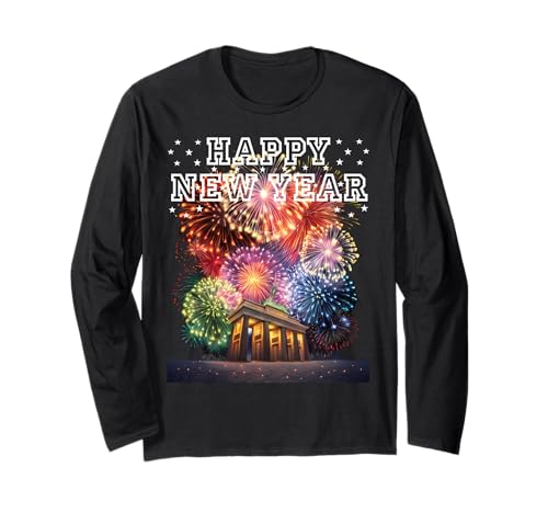 Feuerwerk Silvester Party Shirt Happy New Year Damen Herren Langarmshirt Feuerwerk Silvester Party Shirt Happy New Year Damen Herren Langarmshirt von Lustige Silvester Shirts Kinder Silvesterkostüm