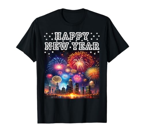 Feuerwerk Silvester Party Shirt Happy New Year Damen Herren T-Shirt Feuerwerk Silvester Party Shirt Happy New Year Damen Herren T-Shirt von Lustige Silvester Shirts Kinder Silvesterkostüm