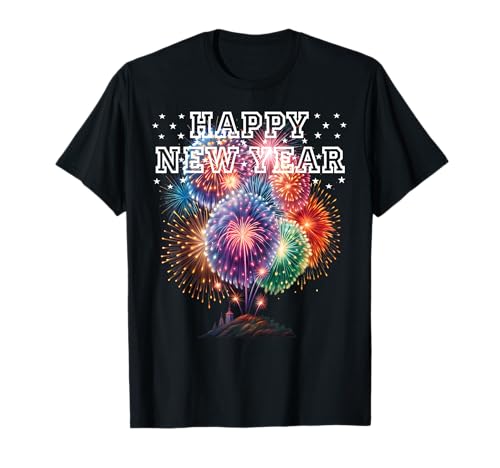 Feuerwerk Silvester Party Shirt Happy New Year Damen Herren T-Shirt Feuerwerk Silvester Party Shirt Happy New Year Damen Herren T-Shirt von Lustige Silvester Shirts Kinder Silvesterkostüm
