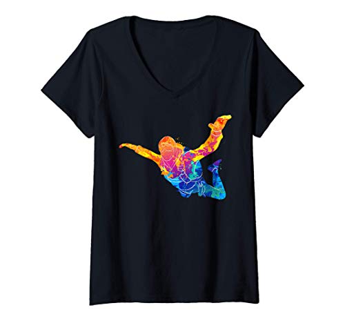 Damen Fallschirmspringer Skydiving Skydiver Fallschirmspringen Fun T-Shirt mit V-Ausschnitt Damen Fallschirmspringer Skydiving Skydiver Fallschirmspringen Fun T-Shirt mit V-Ausschnitt von Lustige Skydiver Shirts