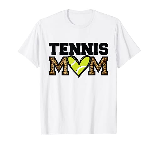 Tennis Mutter Leopard Lustige Muttertag Mädchen Frauen T-Shirt von Lustige Softball-Mutter-T-Stücke