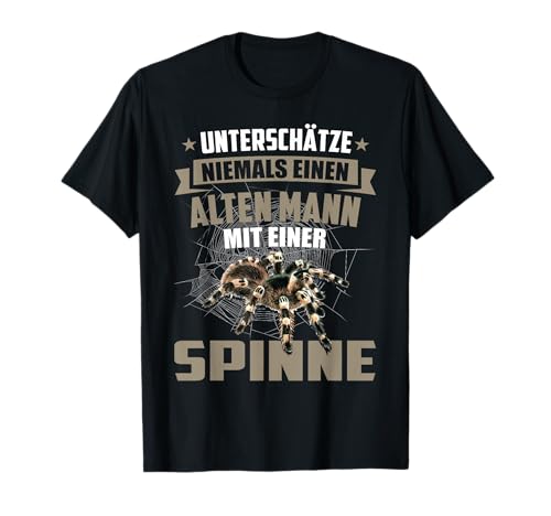 Spinne Männer Spinnennetz Tarantel Vogelspinnen T-Shirt von Lustige Spinnen Arachnide Terrarium Sprüche