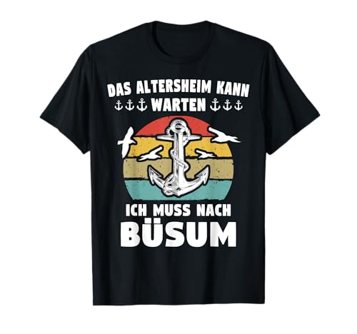 Lustige Sprüche Büsum Urlaub Büsumer Nordsee Damen T-Shirt Schwarz Kurzarm Stadt Büsum Souvenir S von Lustige Sprüche Büsum Urlaub Büsumer Nordsee
