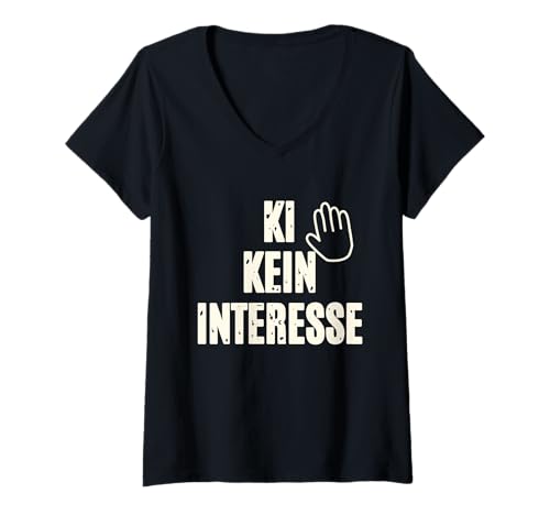 Damen Kein Interesse T-Shirt mit V-Ausschnitt Damen Kein Interesse T-Shirt mit V-Ausschnitt von Lustige Sprüche Design Geschenke
