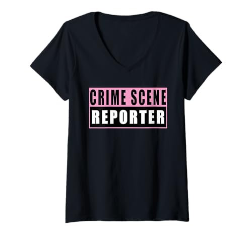 Damen Crime Scene Reporter T-Shirt mit V-Ausschnitt Damen Crime Scene Reporter T-Shirt mit V-Ausschnitt von Lustige Sprüche Designs Humor Witze
