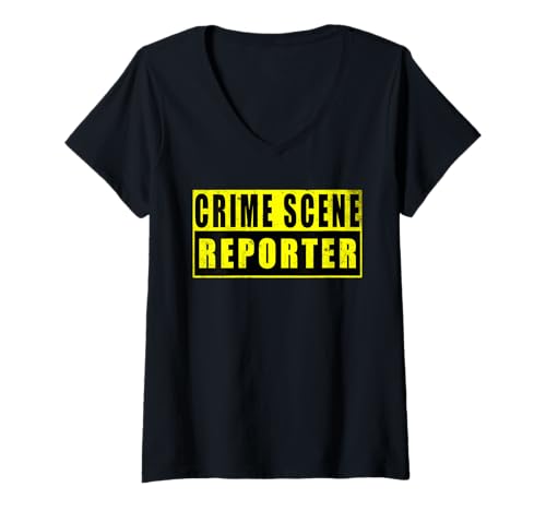 Damen Crime Scene Reporter T-Shirt mit V-Ausschnitt Damen Crime Scene Reporter T-Shirt mit V-Ausschnitt von Lustige Sprüche Designs Humor Witze
