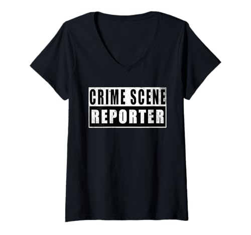 Damen Crime Scene Reporter T-Shirt mit V-Ausschnitt Damen Crime Scene Reporter T-Shirt mit V-Ausschnitt von Lustige Sprüche Designs Humor Witze