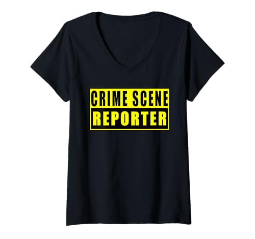 Damen Crime Scene Reporter T-Shirt mit V-Ausschnitt Damen Crime Scene Reporter T-Shirt mit V-Ausschnitt von Lustige Sprüche Designs Humor Witze