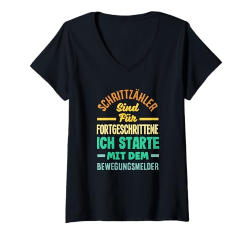 Damen Schrittzähler Sind Für Fortgeschrittene Lustiges Faule Leute T-Shirt mit V-Ausschnitt Damen Schrittzähler Sind Für Fortgeschrittene Lustiges Faule Leute T-Shirt mit V-Ausschnitt von Lustige Sprüche Faulenzer Sportmuffel Geschenke