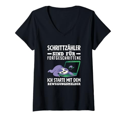 Damen Schrittzähler Sind Für Fortgeschrittene Lustiges Faule Leute T-Shirt mit V-Ausschnitt Damen Schrittzähler Sind Für Fortgeschrittene Lustiges Faule Leute T-Shirt mit V-Ausschnitt von Lustige Sprüche Faulenzer Sportmuffel Geschenke