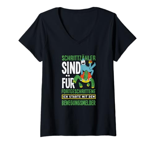 Damen Schrittzähler Sind Für Fortgeschrittene Lustiges Faule Leute T-Shirt mit V-Ausschnitt Damen Schrittzähler Sind Für Fortgeschrittene Lustiges Faule Leute T-Shirt mit V-Ausschnitt von Lustige Sprüche Faulenzer Sportmuffel Geschenke