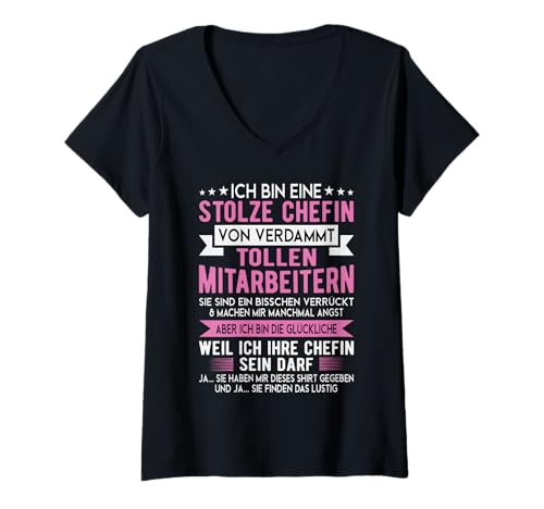 Lustige Sprüche Für Die Beste Chefin Geschenk Damen Ich Bin Eine Stolze Chefin Von Verdammt Tollen Mitarbeitern T-Shirt mit V-Ausschnitt Schwarz Small EU 16-16.5 Lustige Sprüche Für Die Beste Chefin Geschenk Damen Ich Bin Eine Stolze Chefin Von Verdammt Tollen Mitarbeitern T-Shirt mit V-Ausschnitt Schwarz Small EU 16-16.5 von Lustige Sprüche Für Die Beste Chefin Geschenk