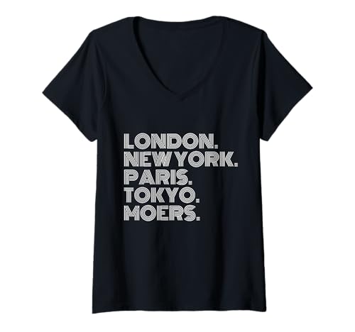 Damen Moers Stadt Metropole Heimat Region T-Shirt mit V-Ausschnitt Damen Moers Stadt Metropole Heimat Region T-Shirt mit V-Ausschnitt von Lustige Sprüche Für Moerser