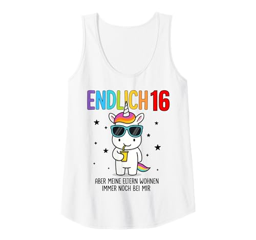Damen Endlich 16 Aber Meine Eltern Wohnen Immer Noch Bei Mir Tank Top Damen Endlich 16 Aber Meine Eltern Wohnen Immer Noch Bei Mir Tank Top von Lustige Sprüche Geburtstag Einhorn