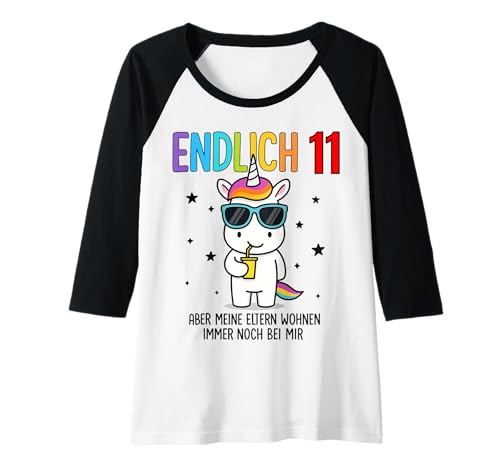 Damen Endlich 11 Aber Meine Eltern Wohnen Immer Noch Bei Mir Raglan Damen Endlich 11 Aber Meine Eltern Wohnen Immer Noch Bei Mir Raglan von Lustige Sprüche Geburtstag Kinder Einhorn