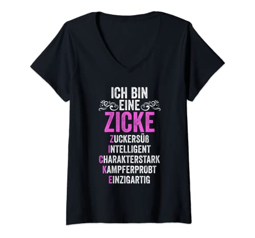 Damen Ich bin eine Zicke T-Shirt mit V-Ausschnitt Damen Ich bin eine Zicke T-Shirt mit V-Ausschnitt von Lustige Sprüche Geschenk