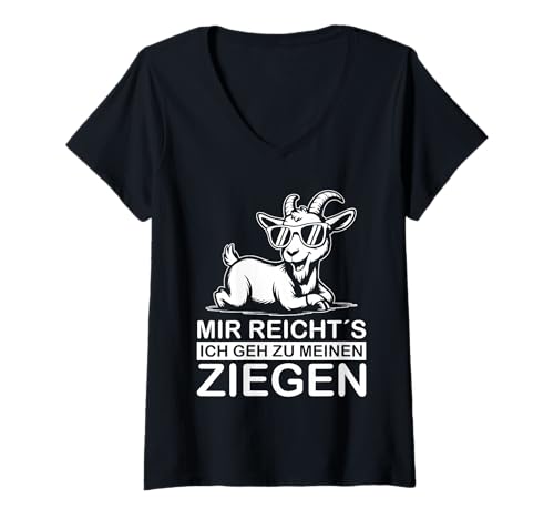 Damen Mir Reicht´s Ich GEH Zu Meinen Ziegen Lustiges Ziegen T-Shirt mit V-Ausschnitt Damen Mir Reicht´s Ich GEH Zu Meinen Ziegen Lustiges Ziegen T-Shirt mit V-Ausschnitt von Lustige Sprüche Geschenkidee Für Ziegenbauern Fans