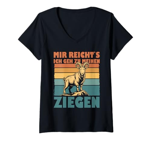 Damen Mir Reicht´s Ich GEH Zu Meinen Ziegen Lustiges Ziegen T-Shirt mit V-Ausschnitt Damen Mir Reicht´s Ich GEH Zu Meinen Ziegen Lustiges Ziegen T-Shirt mit V-Ausschnitt von Lustige Sprüche Geschenkidee Für Ziegenbauern Fans