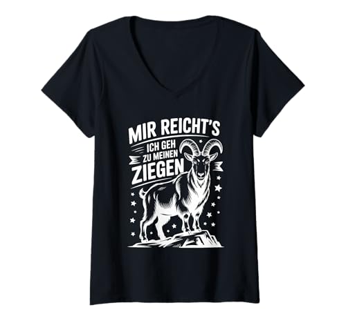 Damen Mir Reicht´s Ich GEH Zu Meinen Ziegen Lustiges Ziegen T-Shirt mit V-Ausschnitt Damen Mir Reicht´s Ich GEH Zu Meinen Ziegen Lustiges Ziegen T-Shirt mit V-Ausschnitt von Lustige Sprüche Geschenkidee Für Ziegenbauern Fans