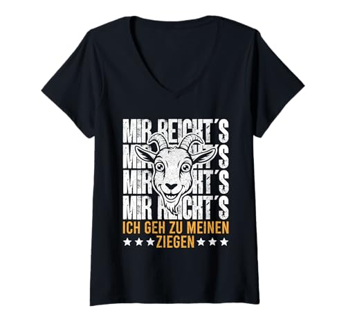 Damen Mir Reicht´s Ich GEH Zu Meinen Ziegen Lustiges Ziegen T-Shirt mit V-Ausschnitt Damen Mir Reicht´s Ich GEH Zu Meinen Ziegen Lustiges Ziegen T-Shirt mit V-Ausschnitt von Lustige Sprüche Geschenkidee Für Ziegenbauern Fans